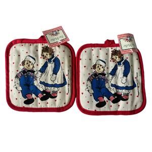 Raggedy Ann & Andy Pat Holder 1998 SAS Red Hearts Kitchen Decor Nostalgic Charm